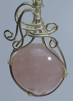 Rose Quartz Silver Wire Wrapped Pendant