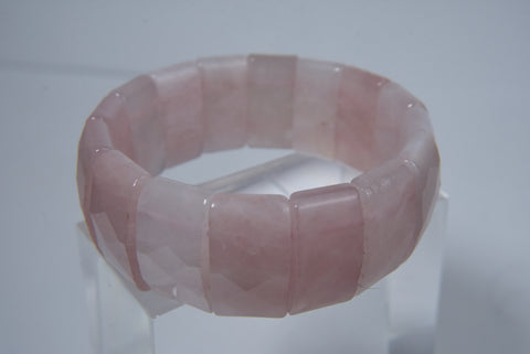 Faceted Rose Quartz Stretch Bracelet