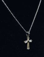 Ross-Simons - Sterling Silver Cubic Zirconia Cross Pendant on Sterling Silver Chain Necklace