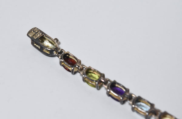 Ross-Simons - Sterling Silver Multi Gemstone Link Bracelet