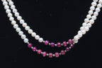 Ruby and Pearl Double Strand Necklace