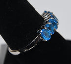 Sterling Silver Blue Stone Ring - Size 8