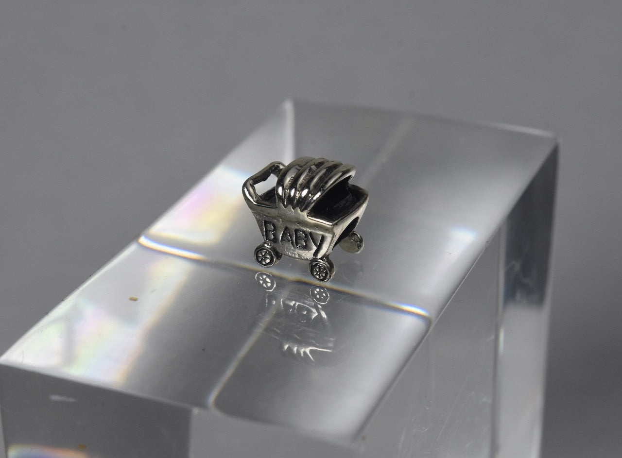 Sterling Silver Baby Carriage Charm