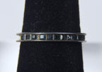 Vintage Sterling Silver Band with Channel Set Square Gemstones (Missing Stones) - Size 6.5