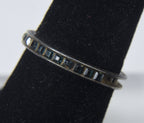 Vintage Sterling Silver Band with Channel Set Square Gemstones (Missing Stones) - Size 6.5