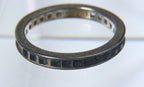Vintage Sterling Silver Band with Channel Set Square Gemstones (Missing Stones) - Size 6.5