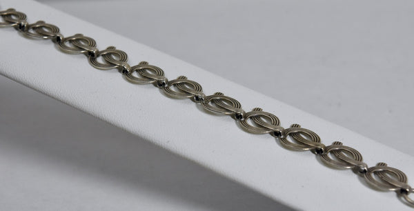 Vintage Sterling Silver Circle Link Bracelet