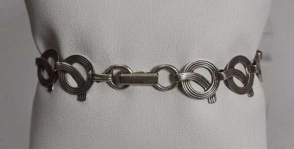 Vintage Sterling Silver Circle Link Bracelet