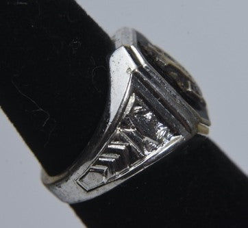 Vintage Sterling Silver Black Onyx Boy's Ring - Size 4.5