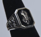 Vintage Sterling Silver Black Onyx Boy's Ring - Size 4.5