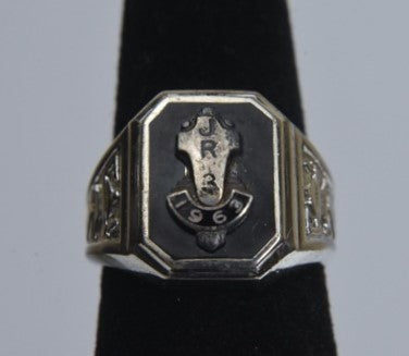 Vintage Sterling Silver Black Onyx Boy's Ring - Size 4.5