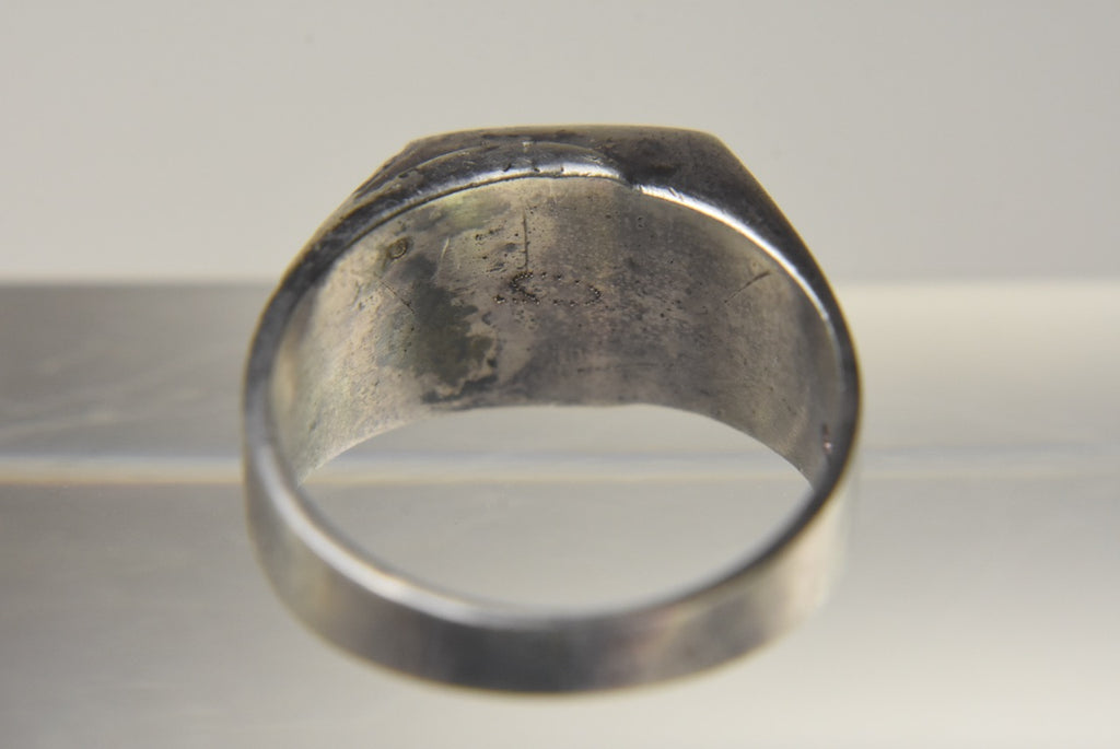 Vintage Black Onyx Sterling Silver Ring - Size 10.25