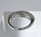 Sterling Silver Ring Set with Blue Stones - Size 8