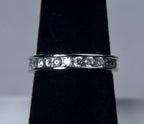 Sterling Silver Channel Set Cubic Zirconia Band - Size 5.25