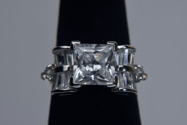 Ross-Simons - Sterling Silver Cubic Zirconia Unique Style Ring - Size 6.25