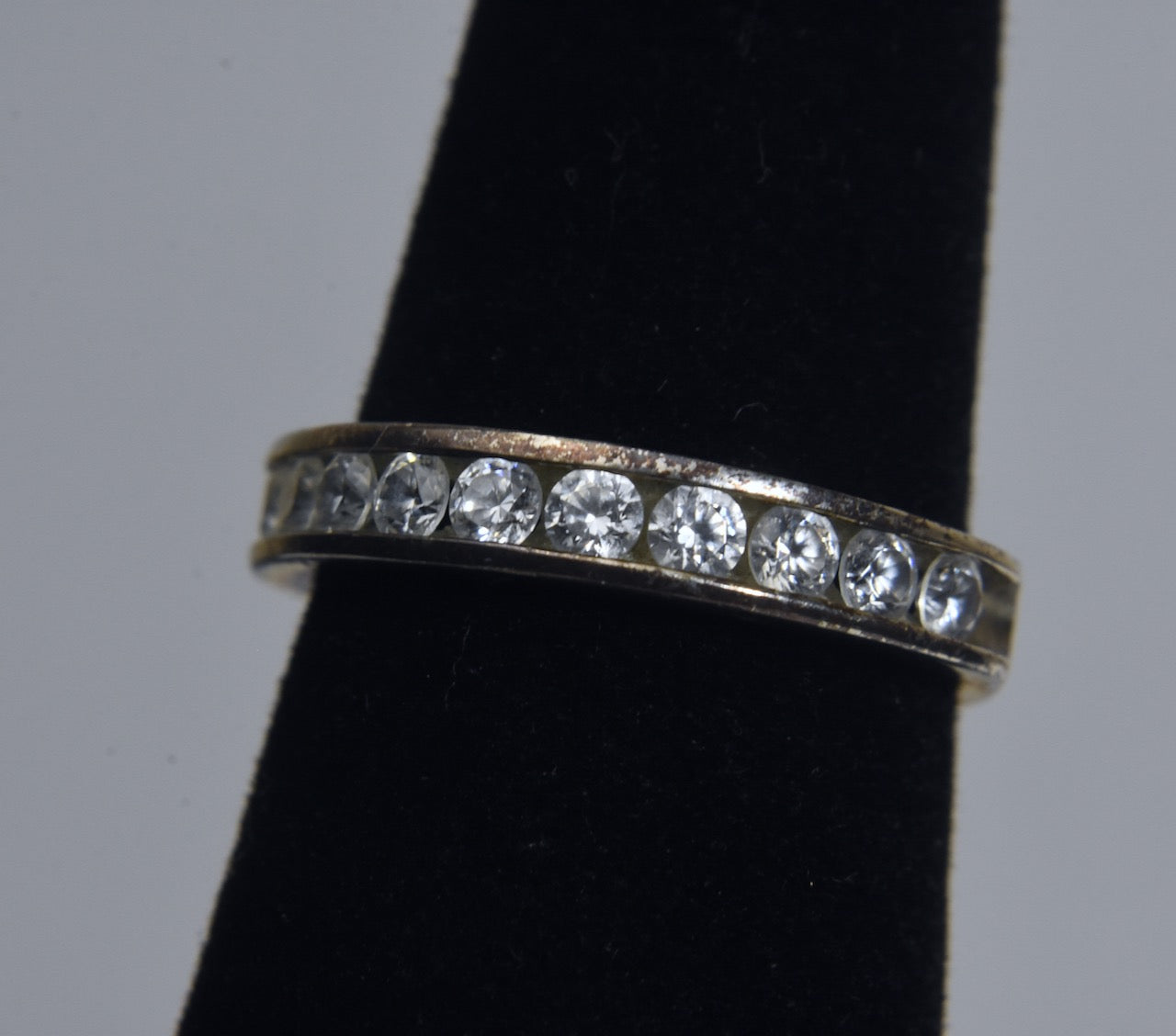 Sterling Silver Cubic Zirconia Channel Set Ring - Size 6