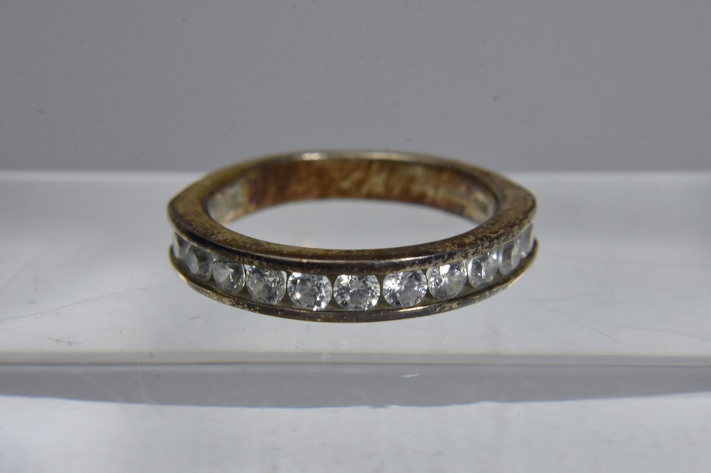 Sterling Silver Cubic Zirconia Channel Set Ring - Size 6