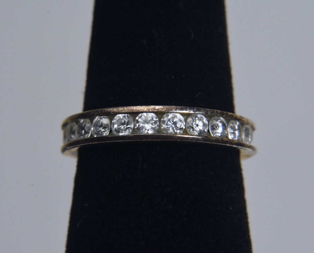Sterling Silver Cubic Zirconia Channel Set Ring - Size 6