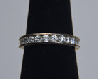 Sterling Silver Cubic Zirconia Channel Set Ring - Size 6