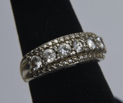 Sterling Silver Cubic Zirconia Ring - Size 7