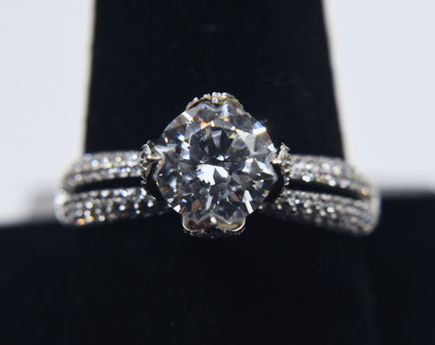 Sterling Silver Cubic Zirconia Ring - Size 10.25