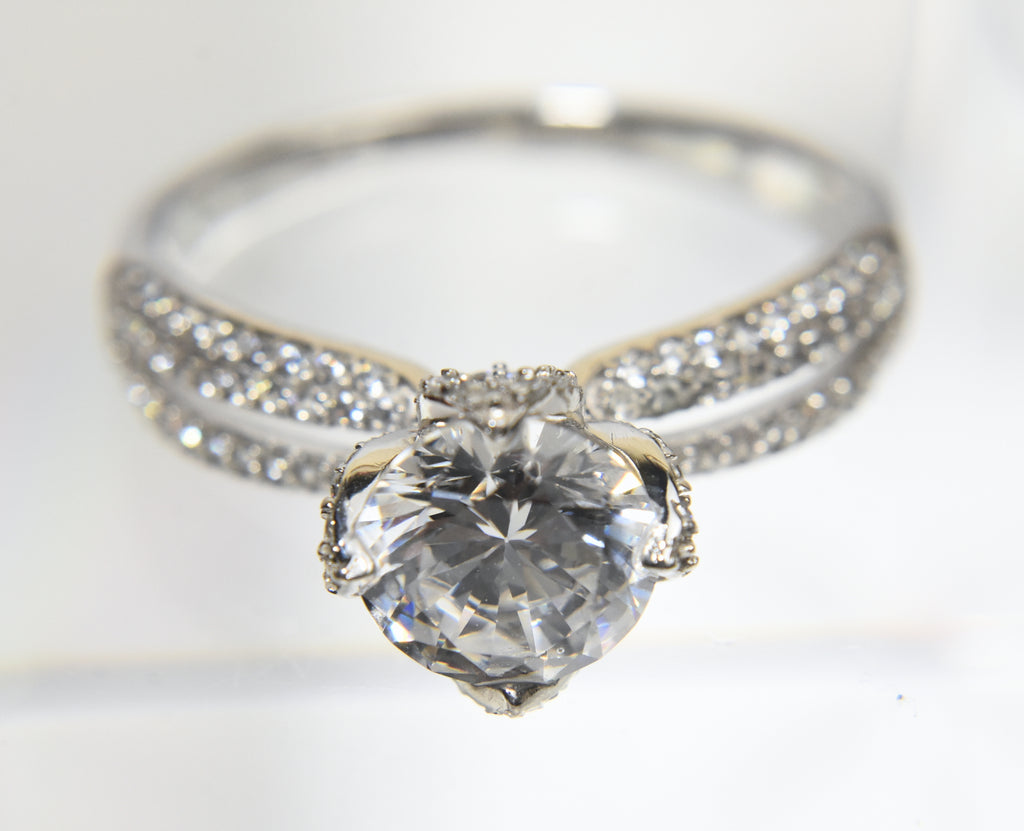 Sterling Silver Cubic Zirconia Ring - Size 10.25
