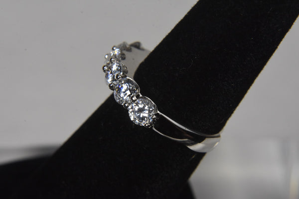 Sterling Silver Cubic Zirconia Ring - Size 5