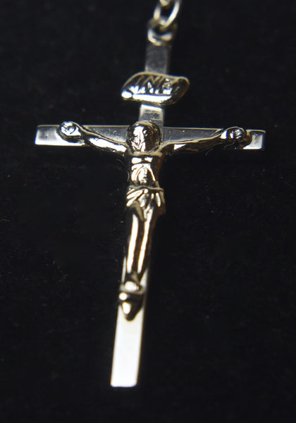 Sterling Silver Crucifix on Sterling Silver Chain Necklace