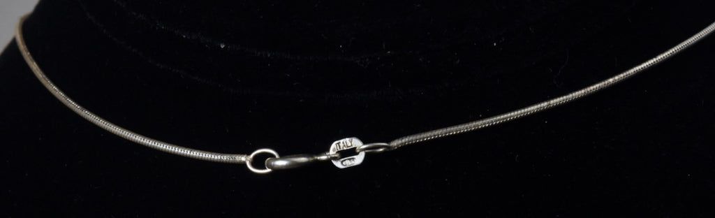 Sterling Silver Crucifix Pendant with Clear Stone on Sterling Silver Chain Necklace