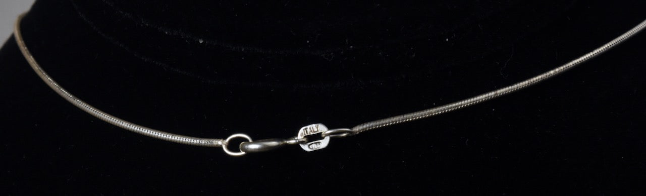 Sterling Silver Crucifix Pendant with Clear Stone on Sterling Silver Chain Necklace