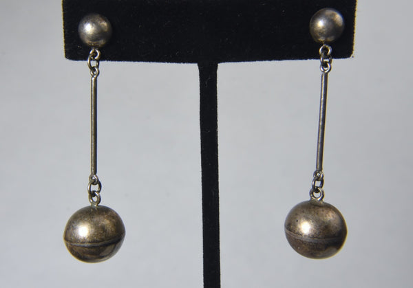 Sterling Silver Sphere Drop Earrings