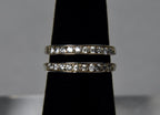 Sterling Silver Double Band Diamonique Cubic Zirconia Ring - Size 5