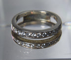 Sterling Silver Double Band Diamonique Cubic Zirconia Ring - Size 5