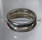 Sterling Silver Double Band Diamonique Cubic Zirconia Ring - Size 5