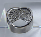Sterling Silver Cubic Zirconia Pierced Braided Ring - Size 6.25