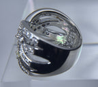 Sterling Silver Cubic Zirconia Pierced Braided Ring - Size 6.25