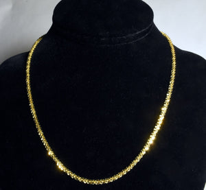 Sterling Silver Gold Tone Italian Bling Rope Chain Link Necklace