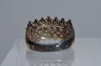 Gold Tone Sterling Silver RIng with Tiered Set Crystals - Size 5
