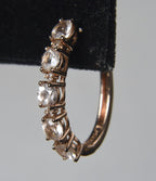 Gold Tone Bejeweled Sterling Silver Hinged Earrings