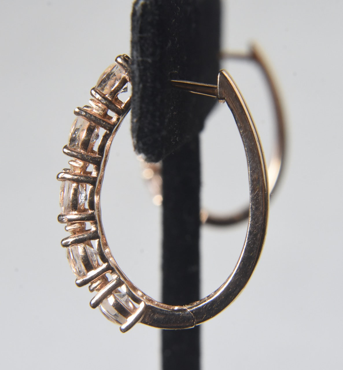Gold Tone Bejeweled Sterling Silver Hinged Earrings
