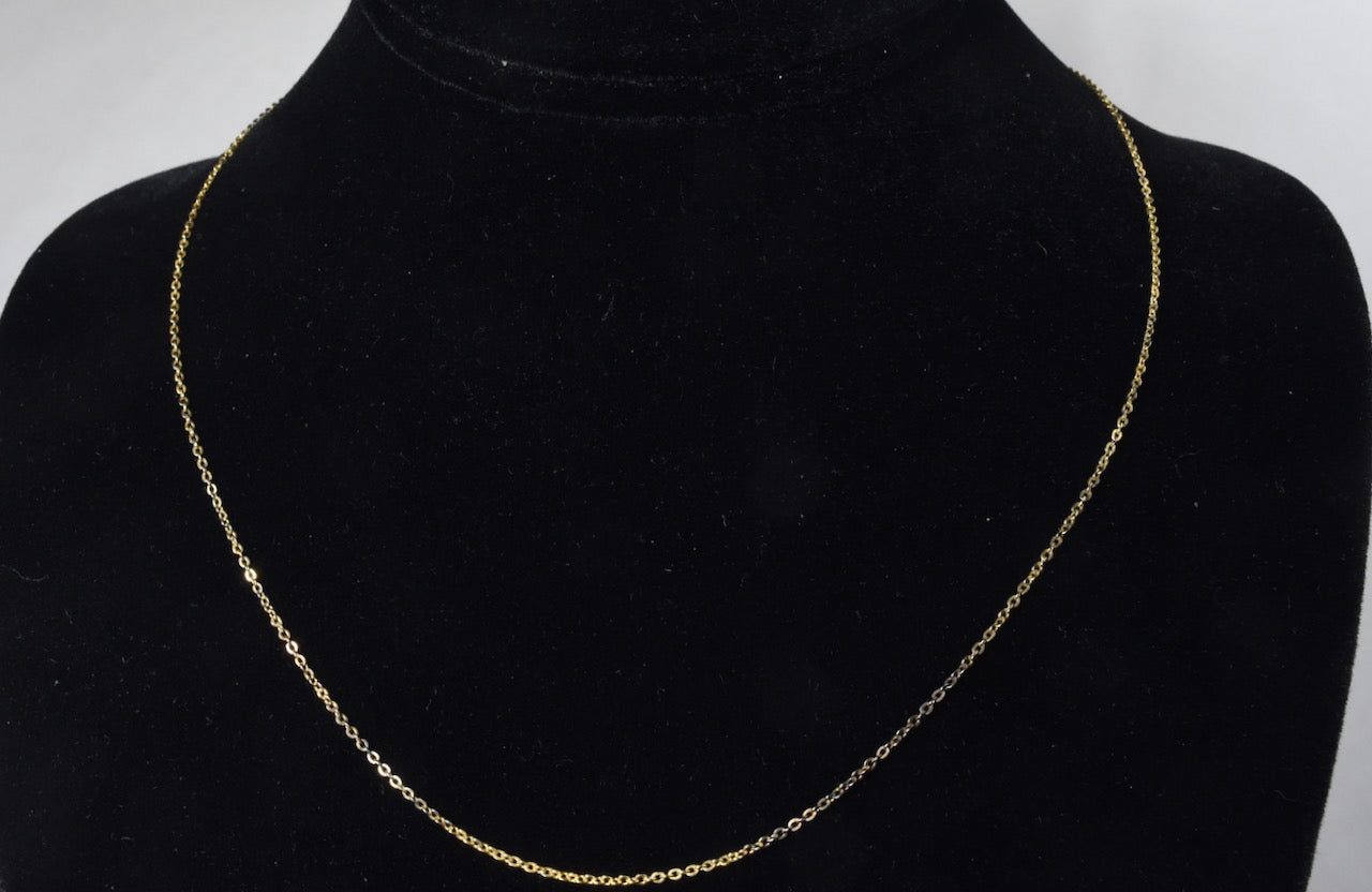 Gold Tone Sterling Silver Rolo Link Chain Necklace