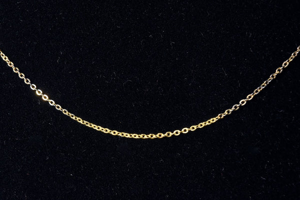Gold Tone Sterling Silver Rolo Link Chain Necklace