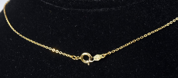 Gold Tone Sterling Silver Rolo Link Chain Necklace