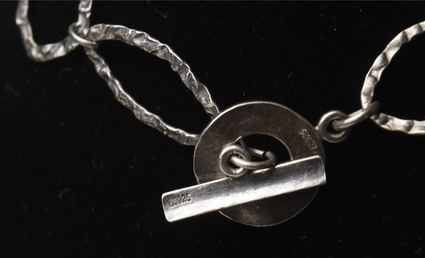 Sterling Silver 39" Long Hammered Link Necklace