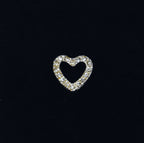 Small Sterling Silver Crystal Studded Heart Slide Pendant