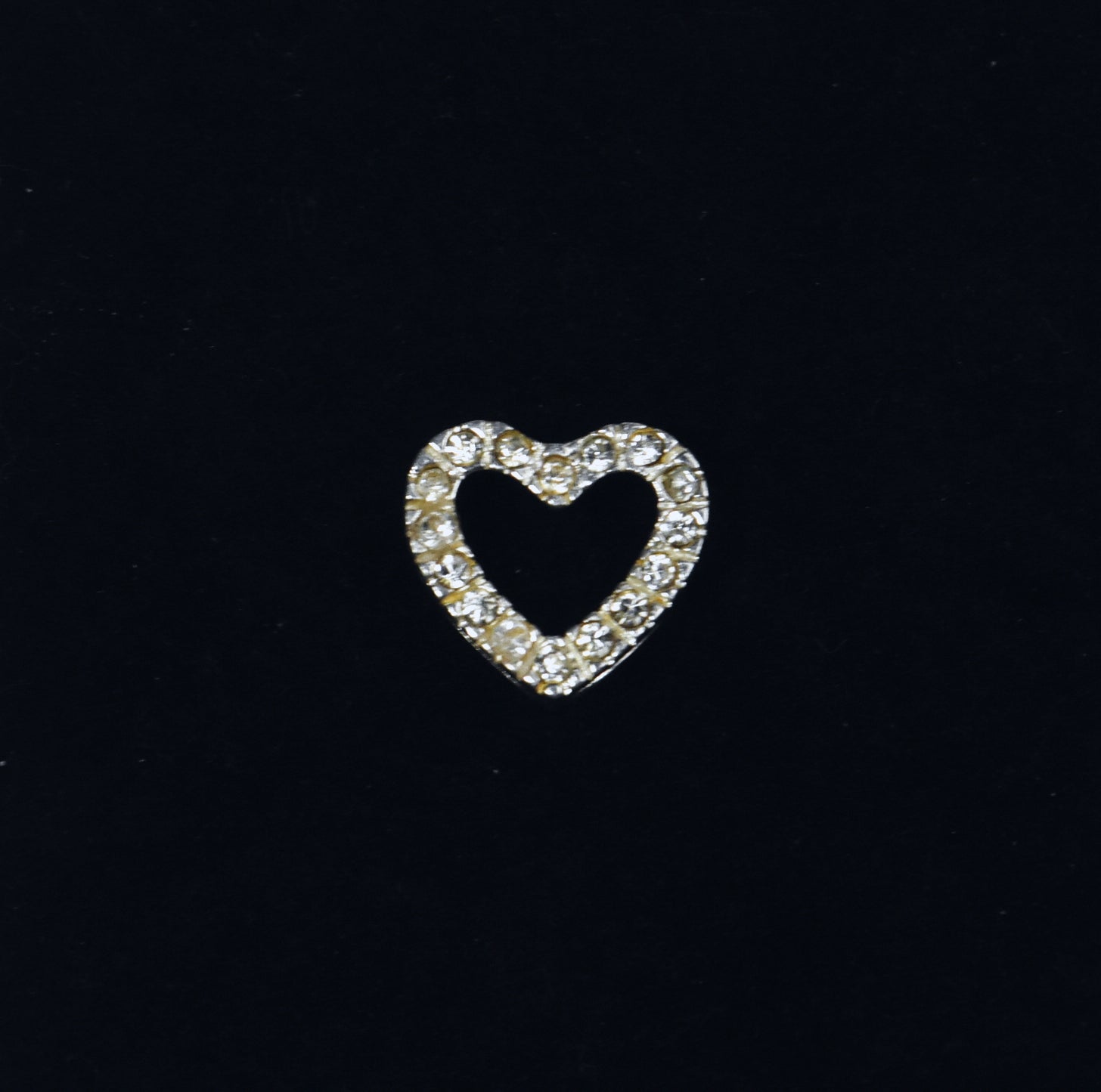 Small Sterling Silver Crystal Studded Heart Slide Pendant