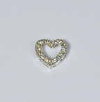 Small Sterling Silver Crystal Studded Heart Slide Pendant