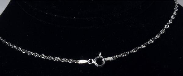 Sterling Silver and Marcasite Twisted Crucifix on Italian Sterling Silver Twisted Rope Chain Necklace