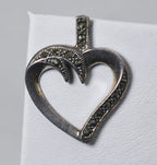 Sterling Silver Marcasite Heart Pendant