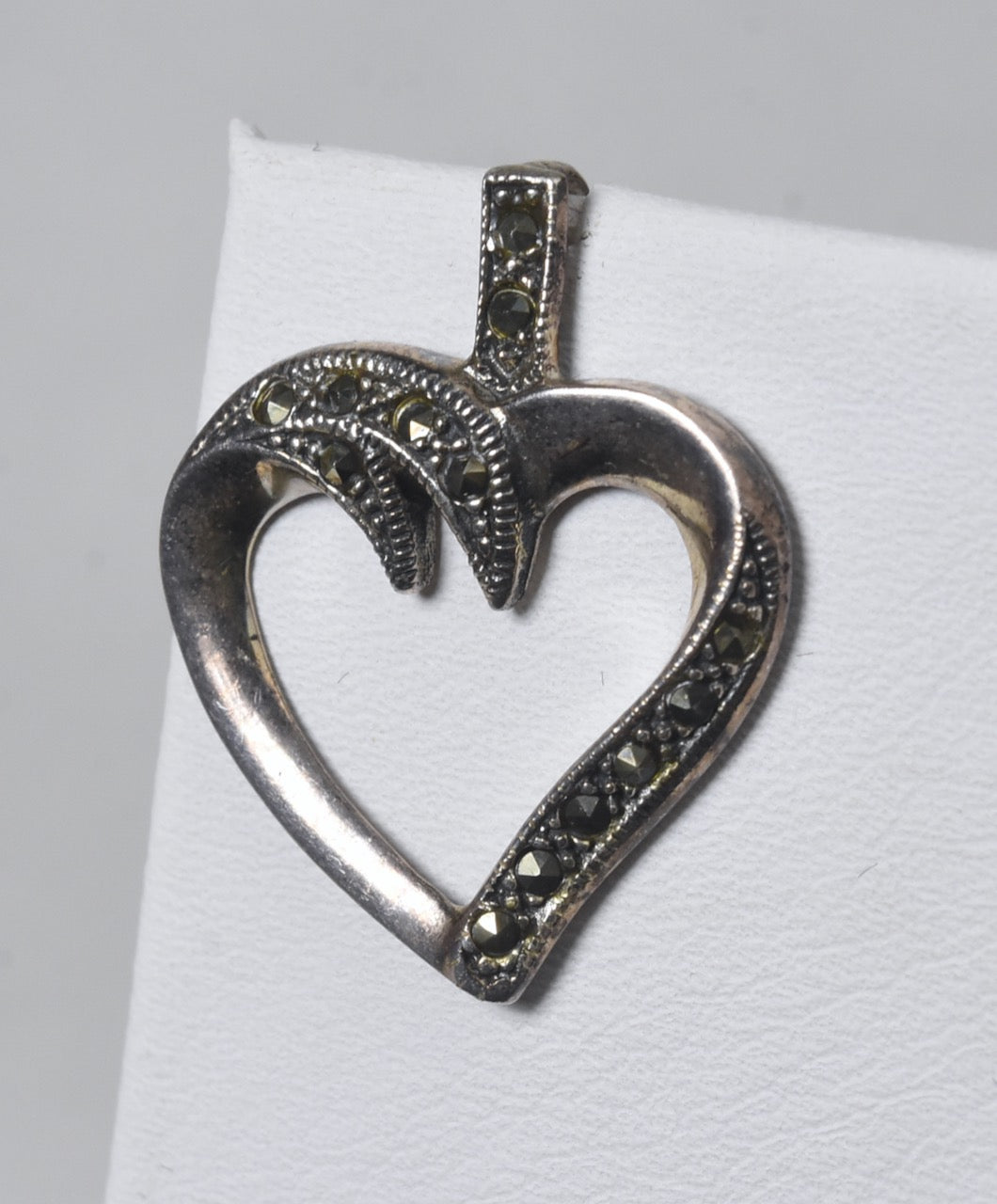Sterling Silver Marcasite Heart Pendant